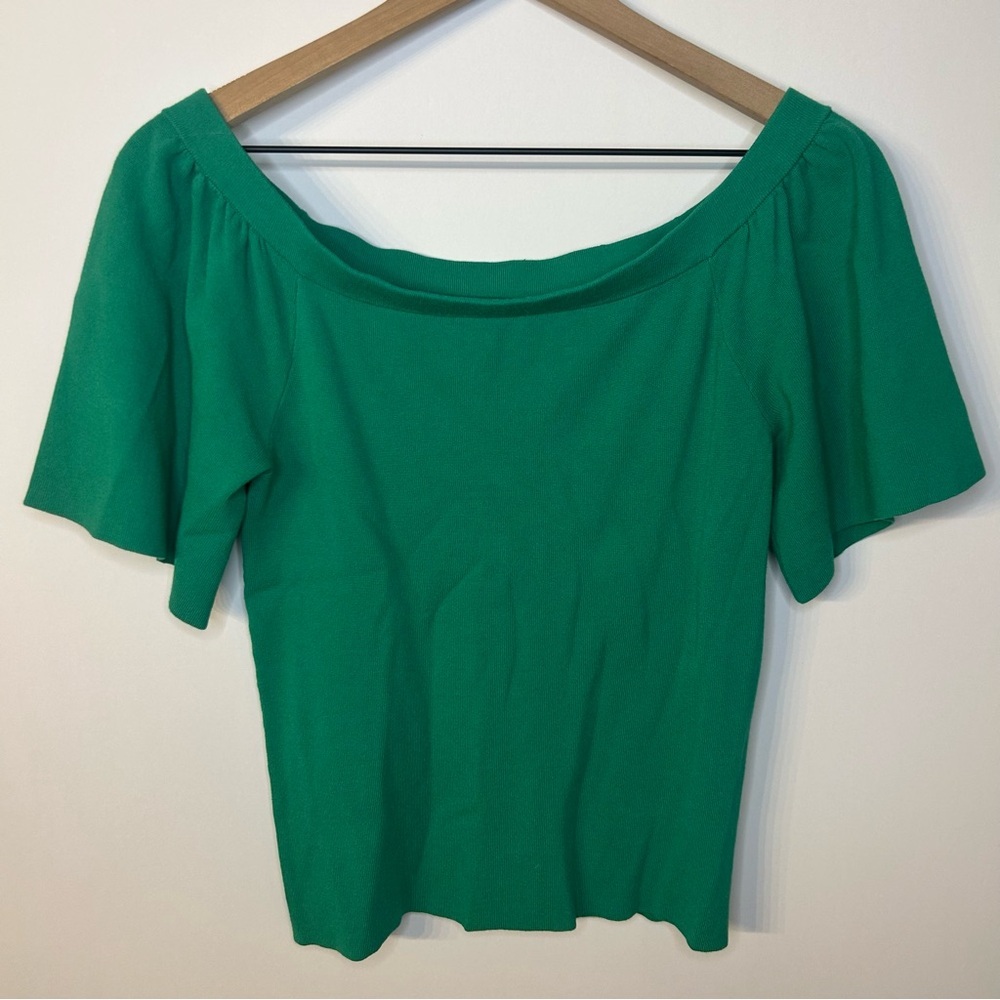 *NWT* Banana Republic Off the Shoulder Sweater in Florida Green, Size Small - Picture 2 of 7